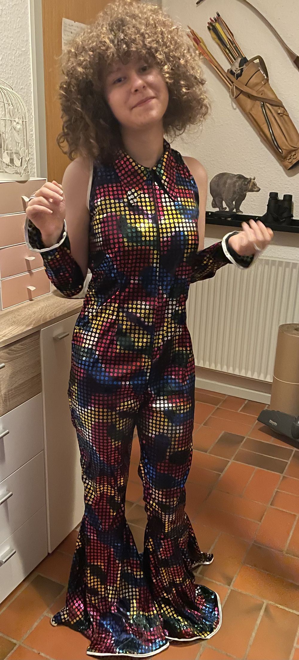 Disko Regnbue Jumpsuit Børn Kostume