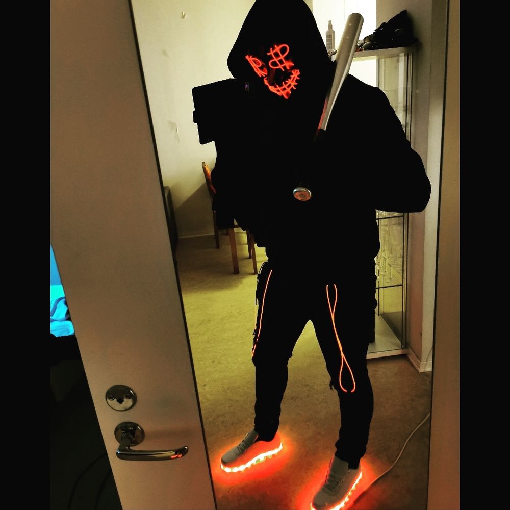 El Wire Dollarsign LED Maske
