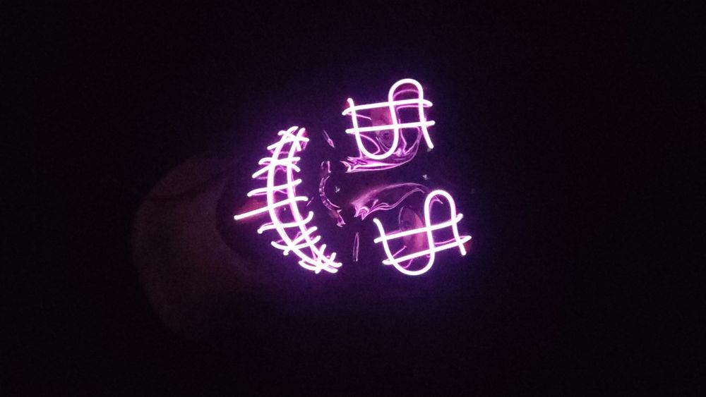 El Wire Dollarsign LED Maske
