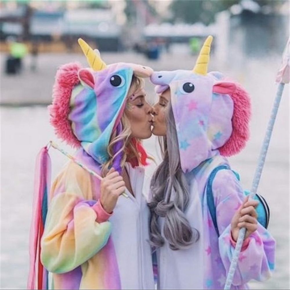 Enhörning Regnbåge Kigurumi