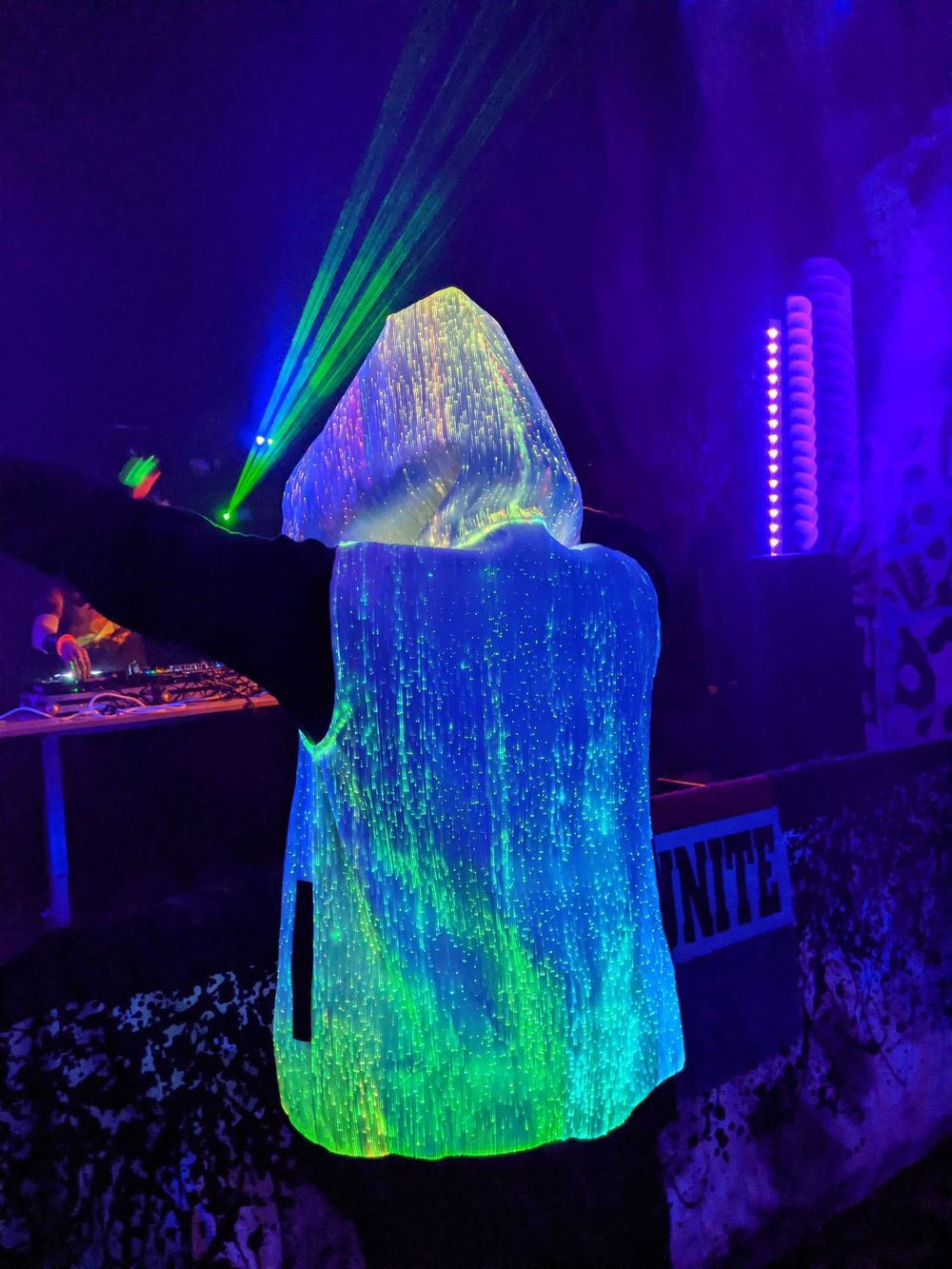 Fiberoptisk LED-Hoodie