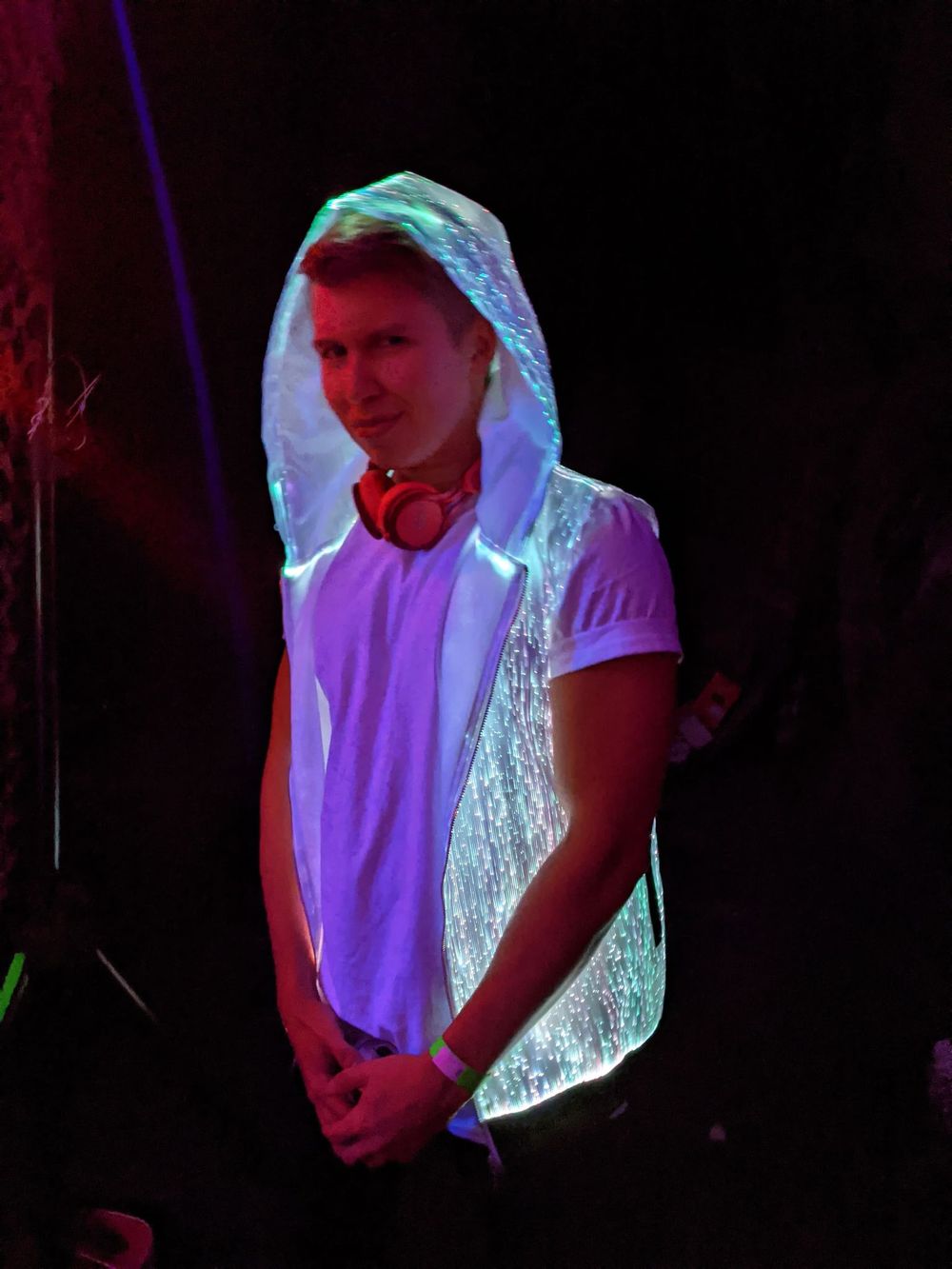 Fiberoptisk LED-Hoodie