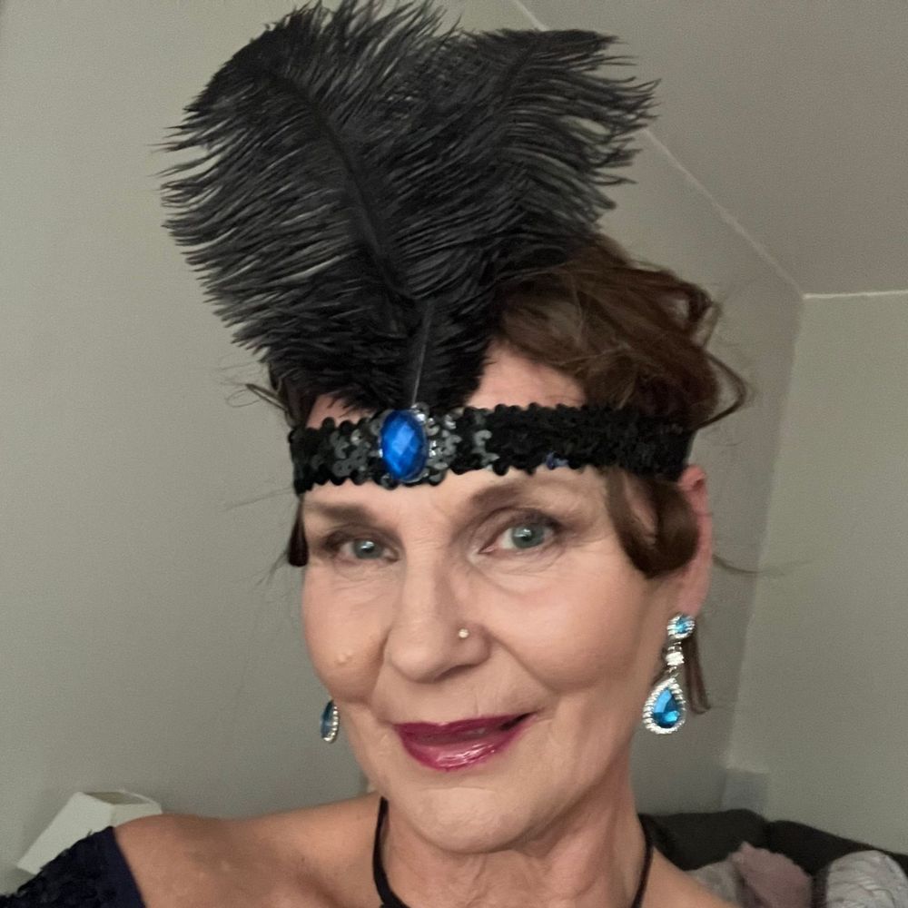 Flapper Pannband med Diamant Svart