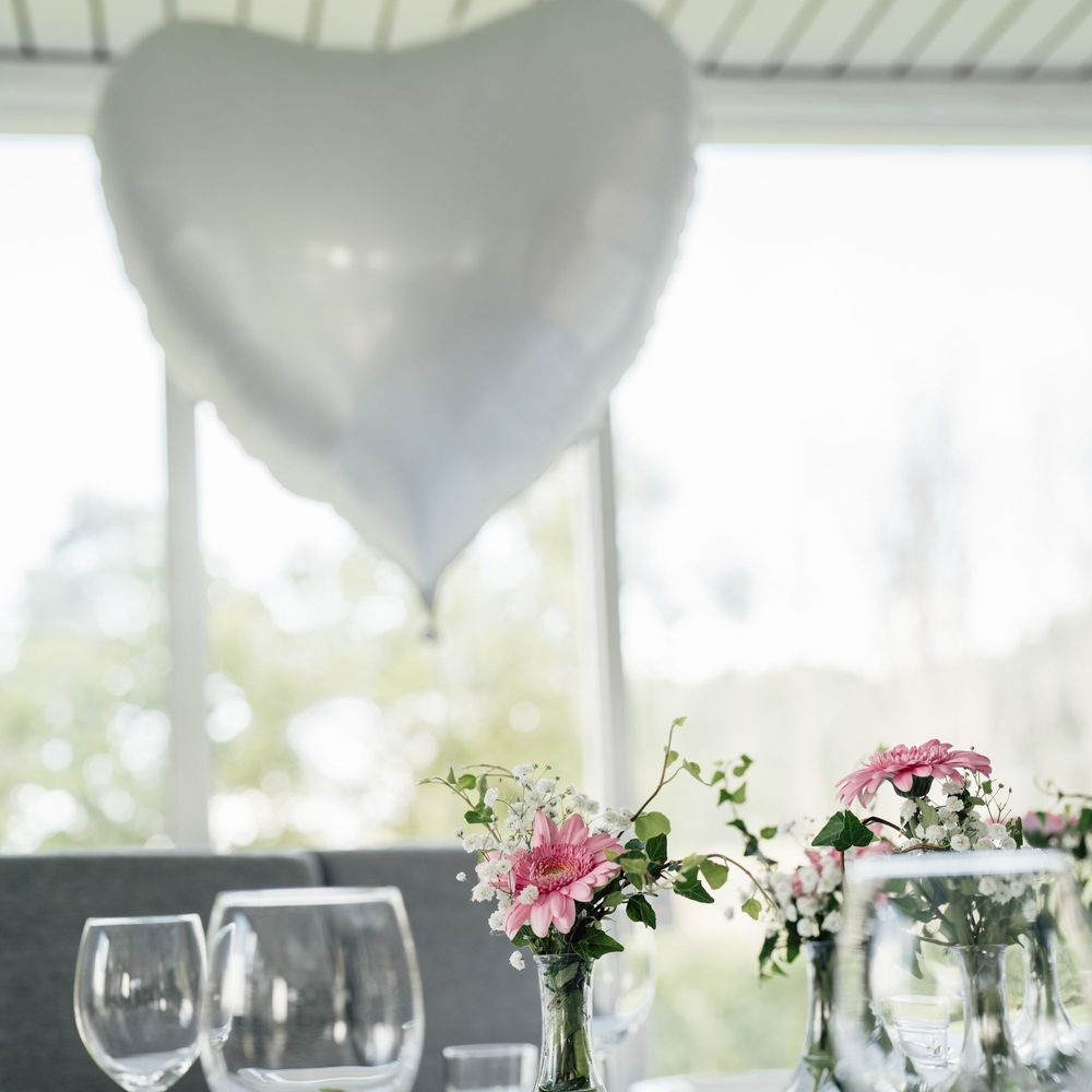 Folieballon Stort Hjerte Hvid