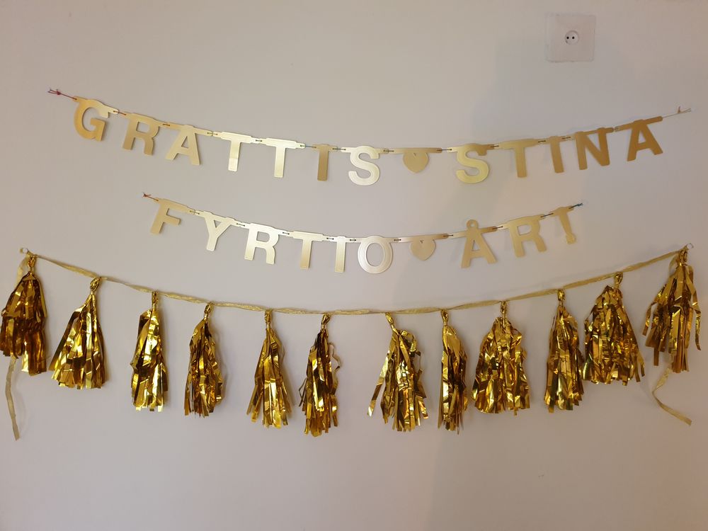 Girlang Tofsar Guld Metallic