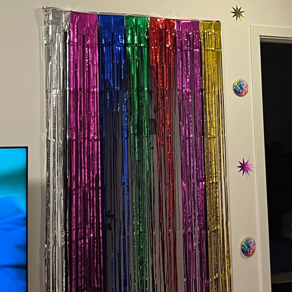 Glitterdraperi Regnbue