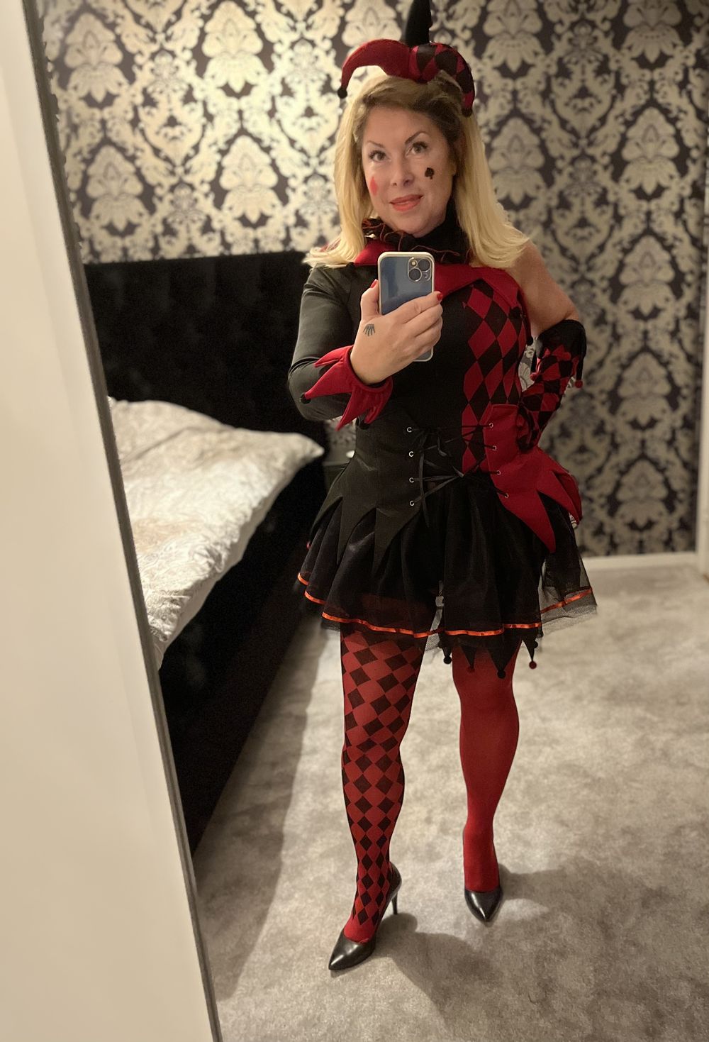 Harlequin Kjole Kostyme
