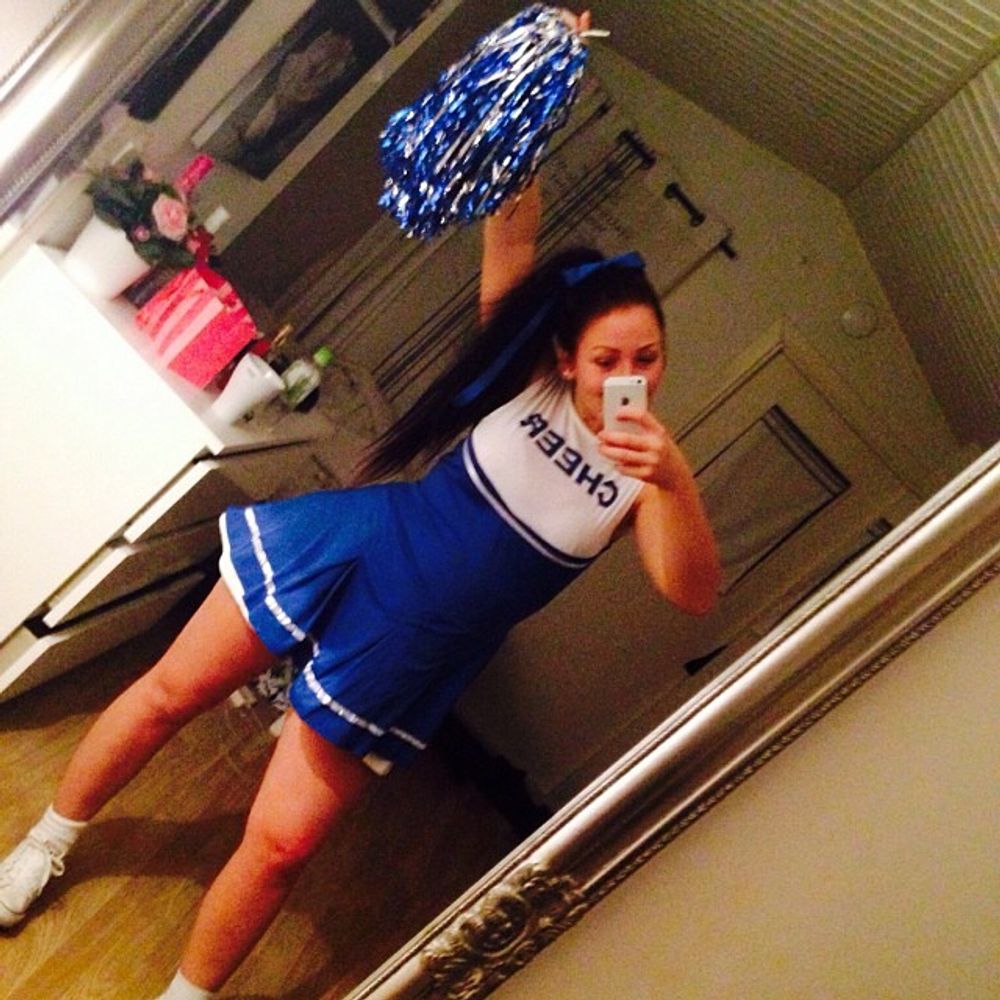 Cheerleader Sini/Valkoinen Naamiaisasu