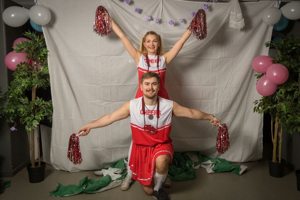 Cheerleader Punainen/Valkoinen Naamiaisasu