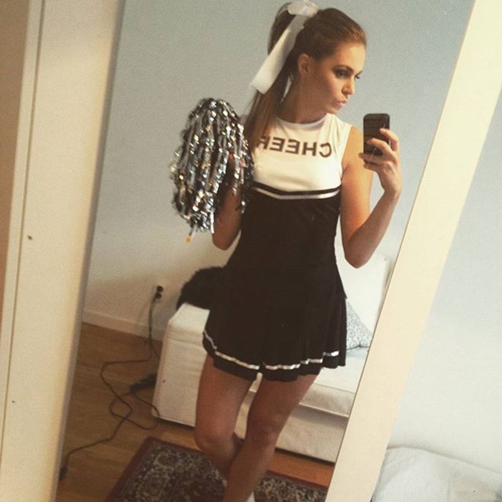 Cheerleader Svart/Hvit Kostyme