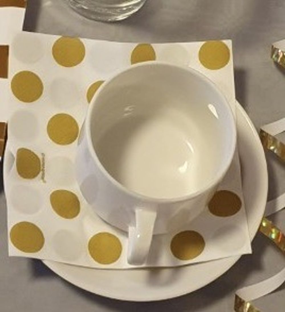 Kaffeservietter Gull/Hvit Prikkete