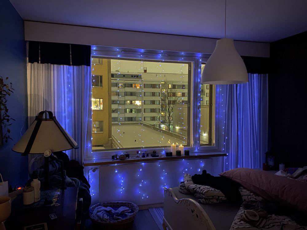 LED Lysgardin Flerfarvet