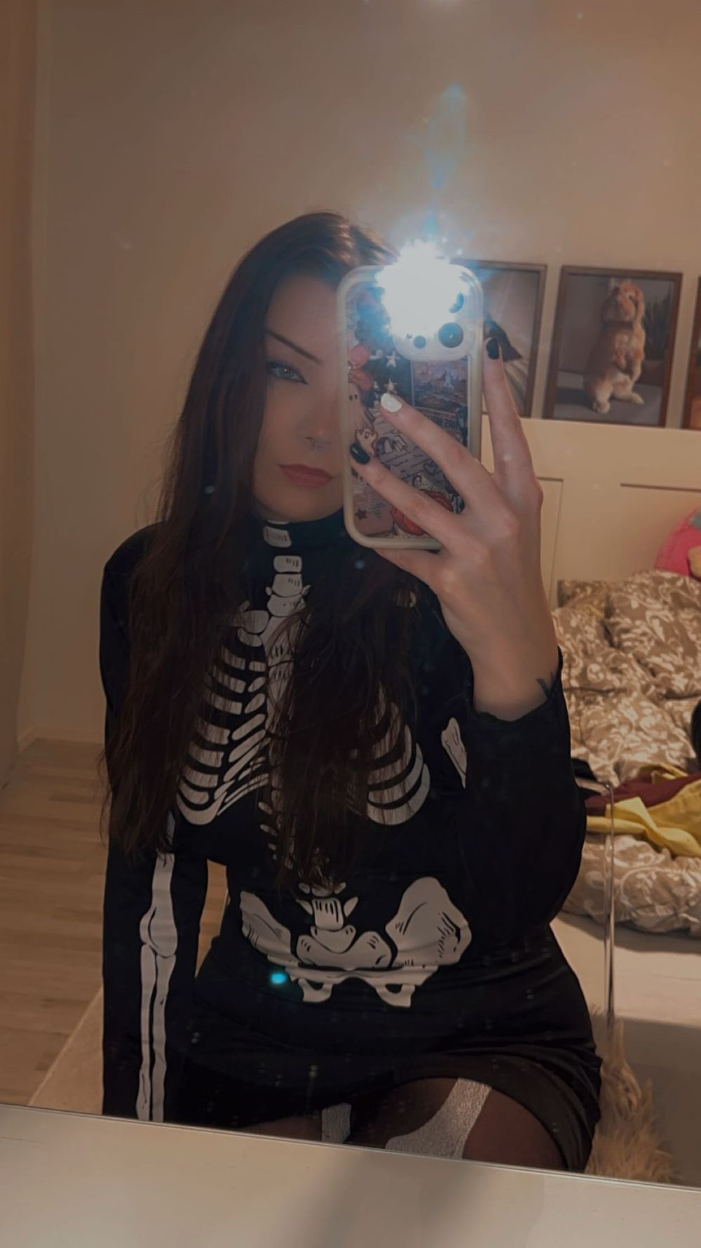 Skjelettkjole Kostyme