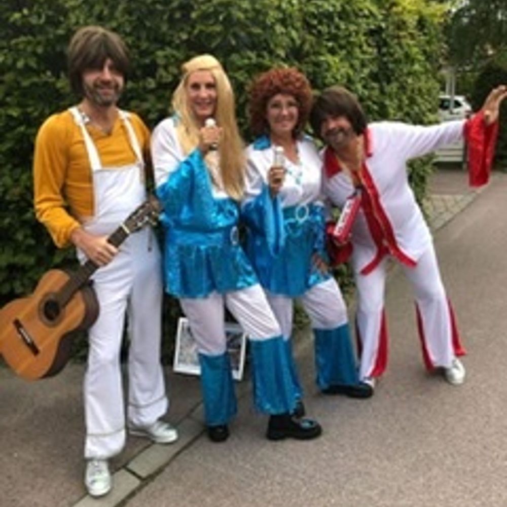 Mama Mia Blå/Hvit Kostyme
