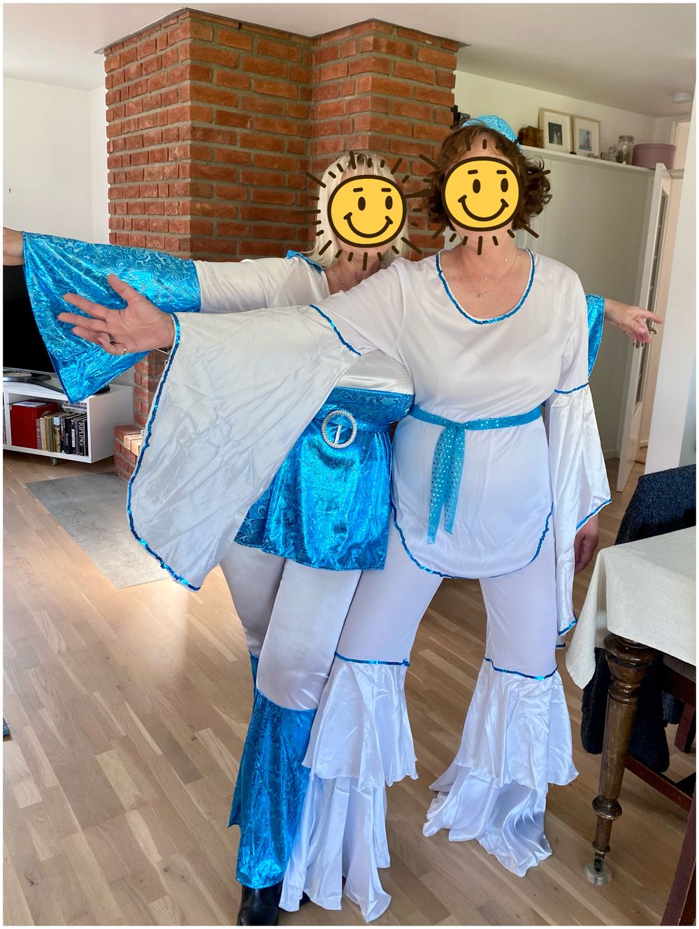 Mama Mia Blå/Hvit Kostyme
