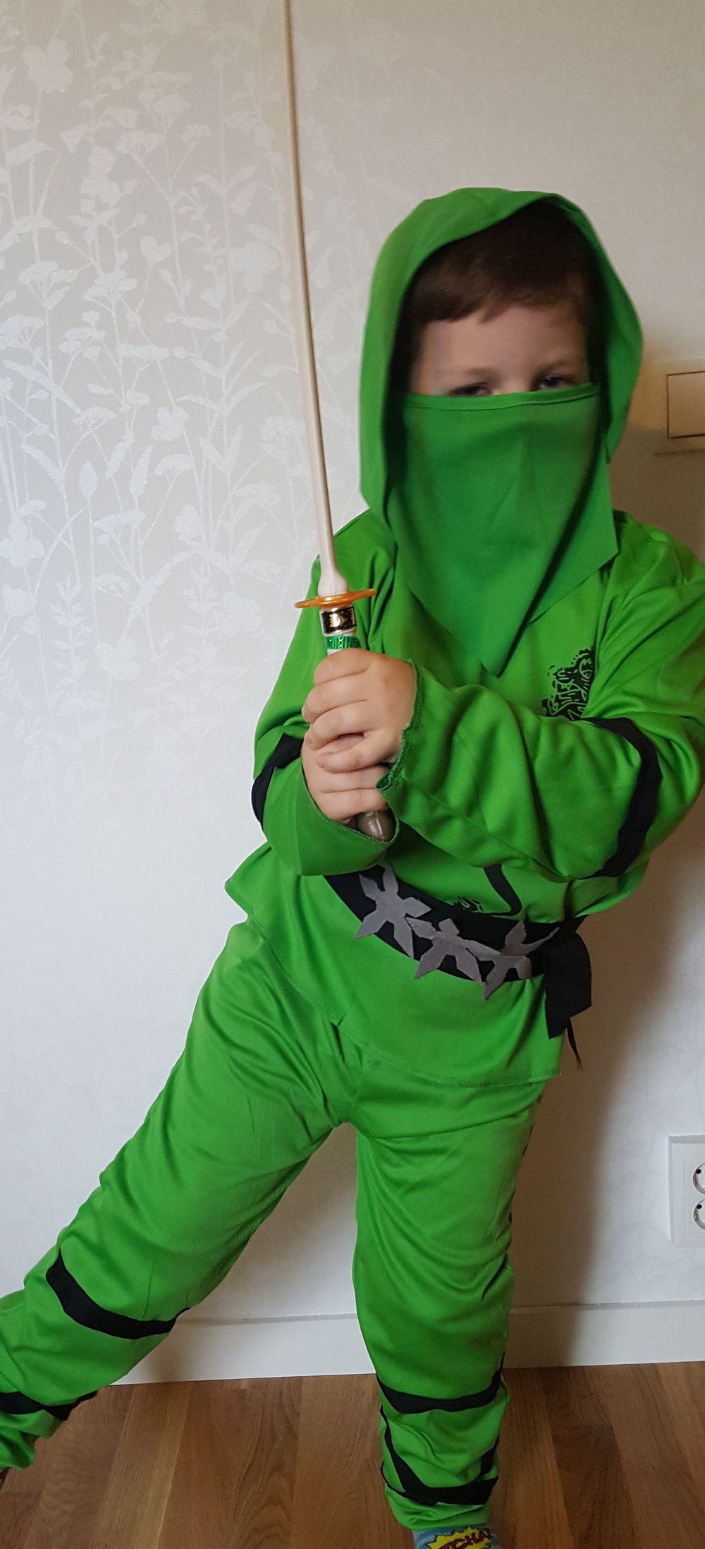 Ninja Vihreä Lasten Naamiaisasu