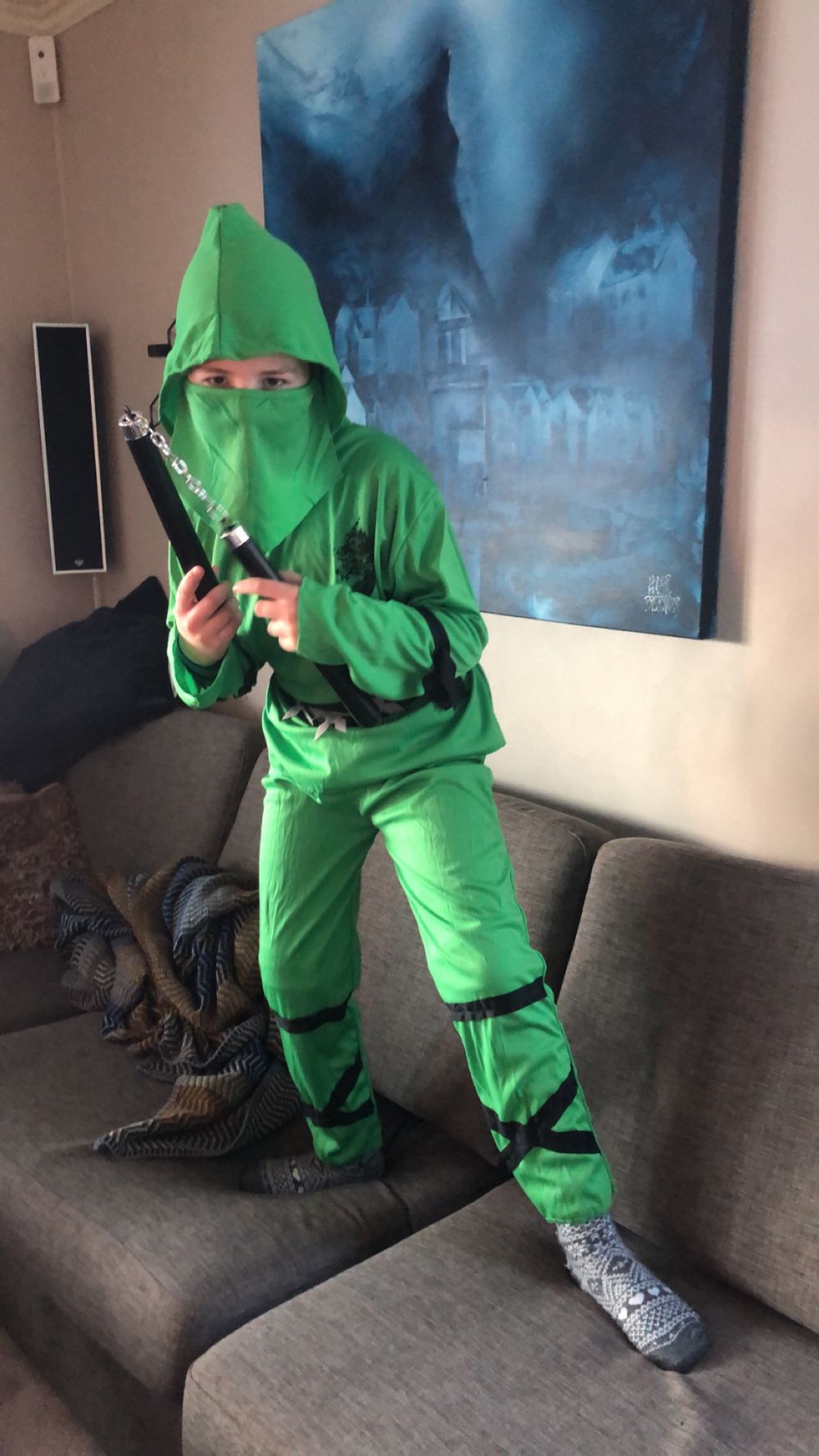 Ninja Vihreä Lasten Naamiaisasu
