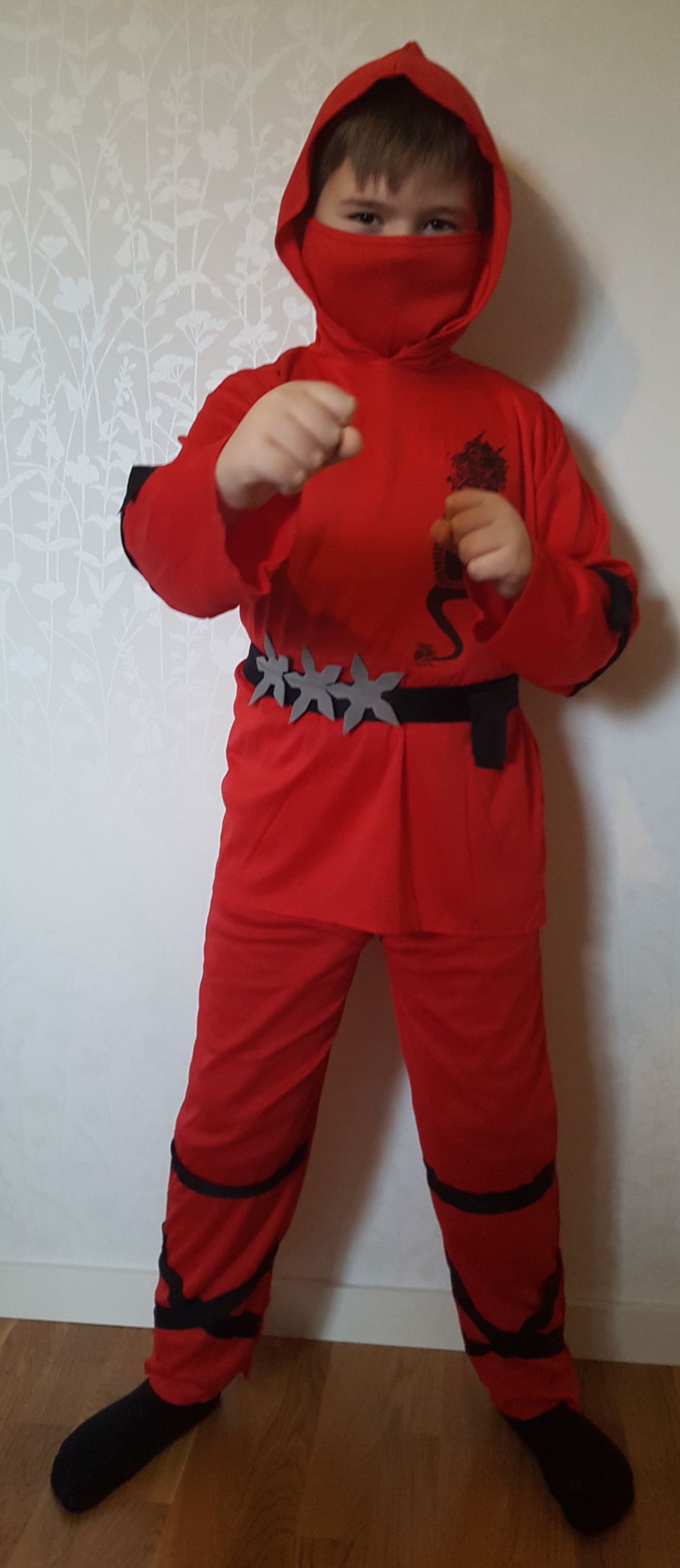 Ninja Röd Barn Maskeraddräkt