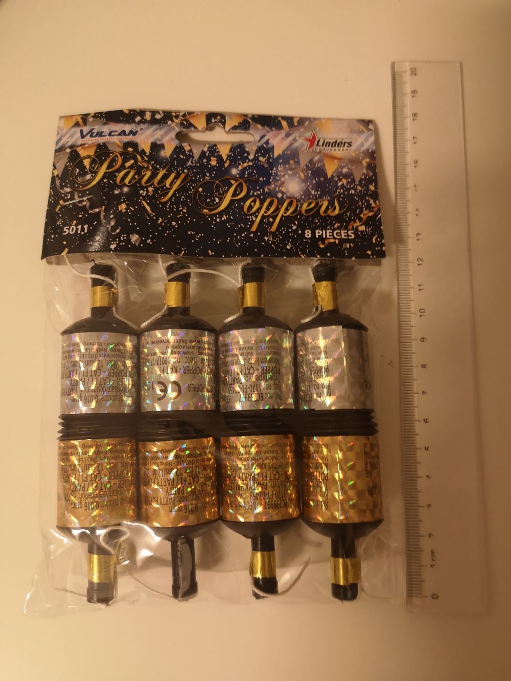 Party Poppers Guld/Silver