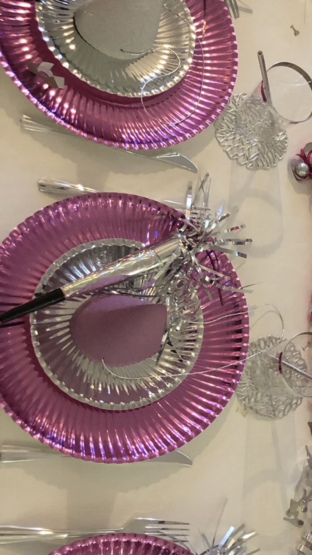Partyfløyter med Folie Holografisk Sølv