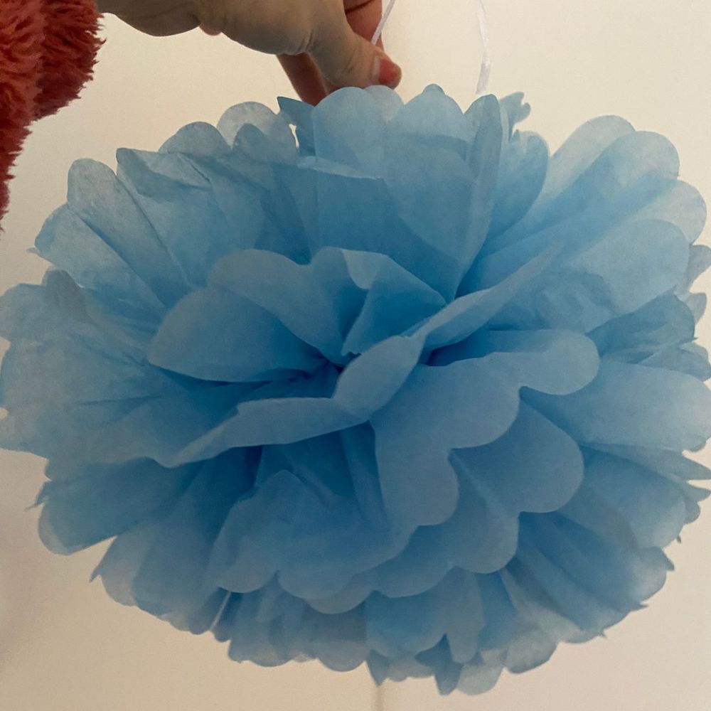 Pom Pom Lyseblå Hengende Dekorasjon