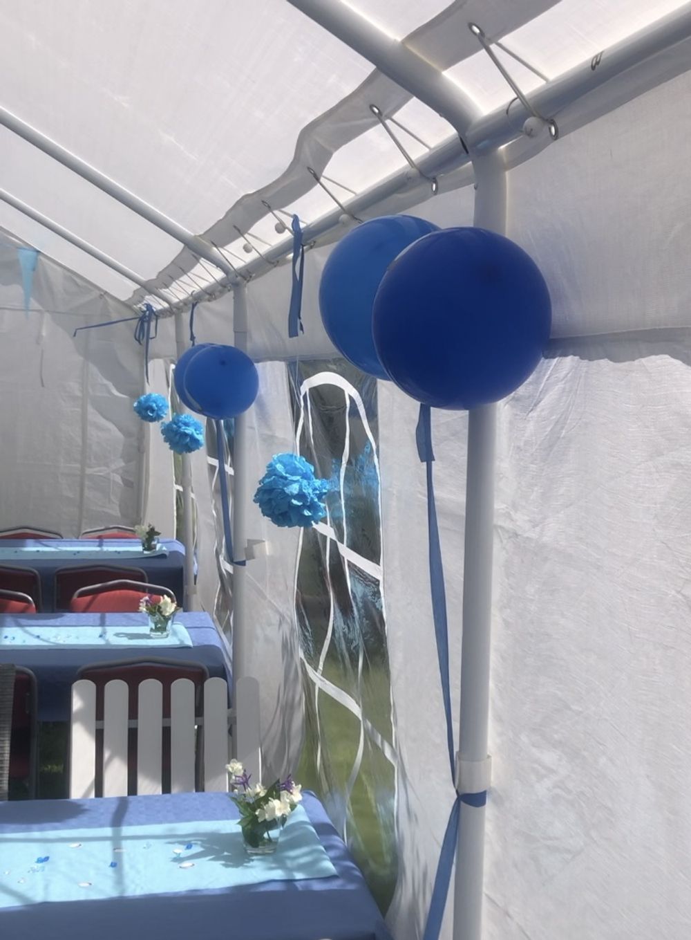 Pom Pom Mini Lyseblå Hengende Dekorasjon