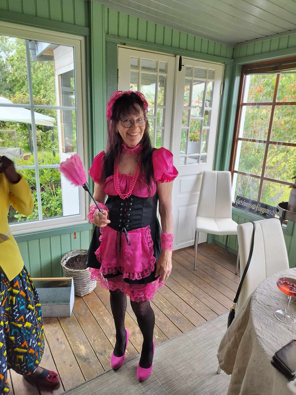 Rosa French Maid Maskeraddräkt