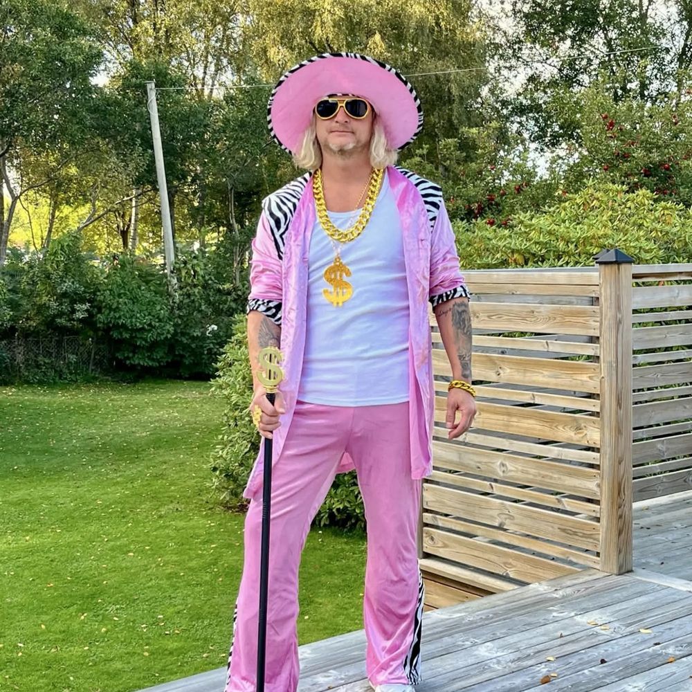Rosa Pimp Kostyme