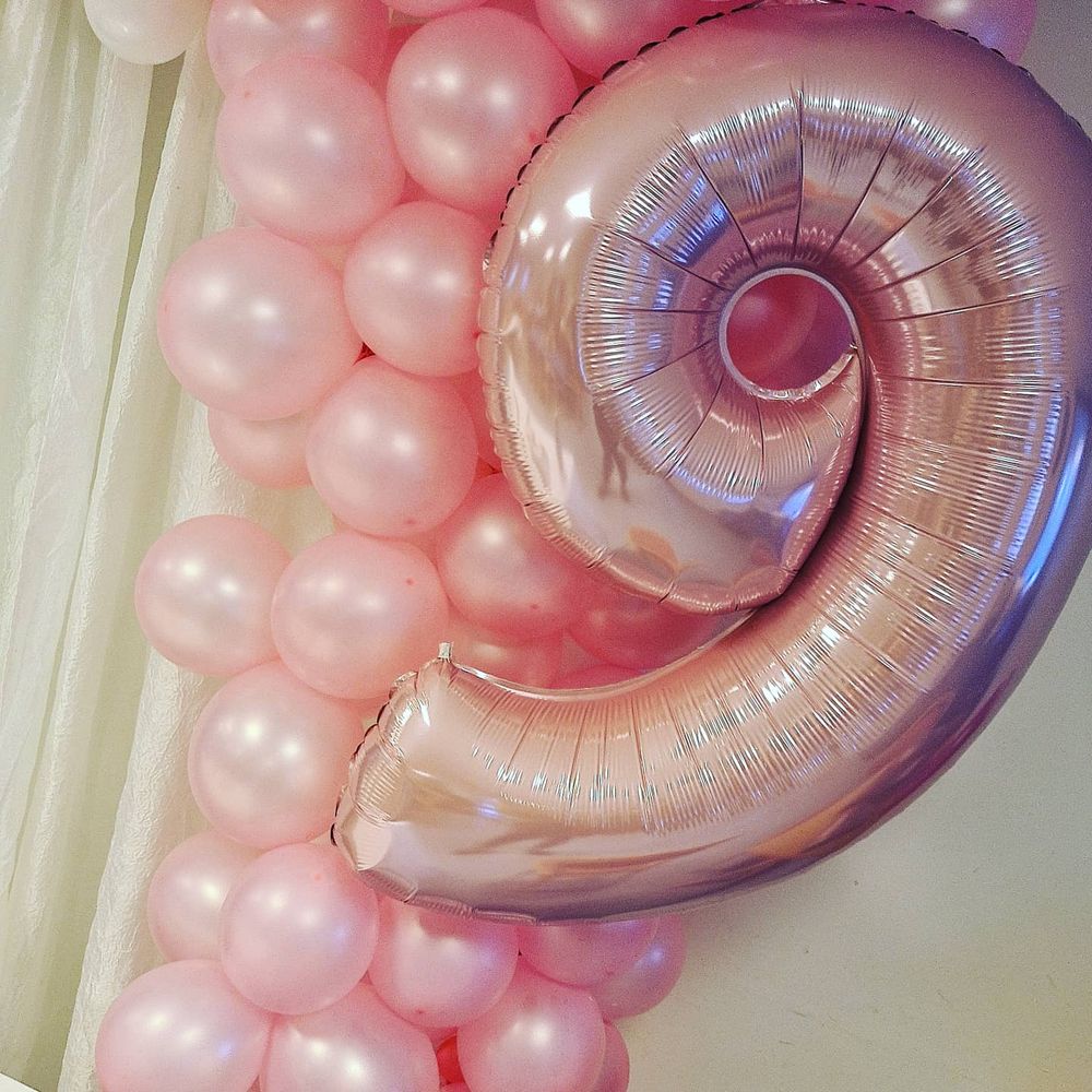 Sifferballong Ljusrosa Satin