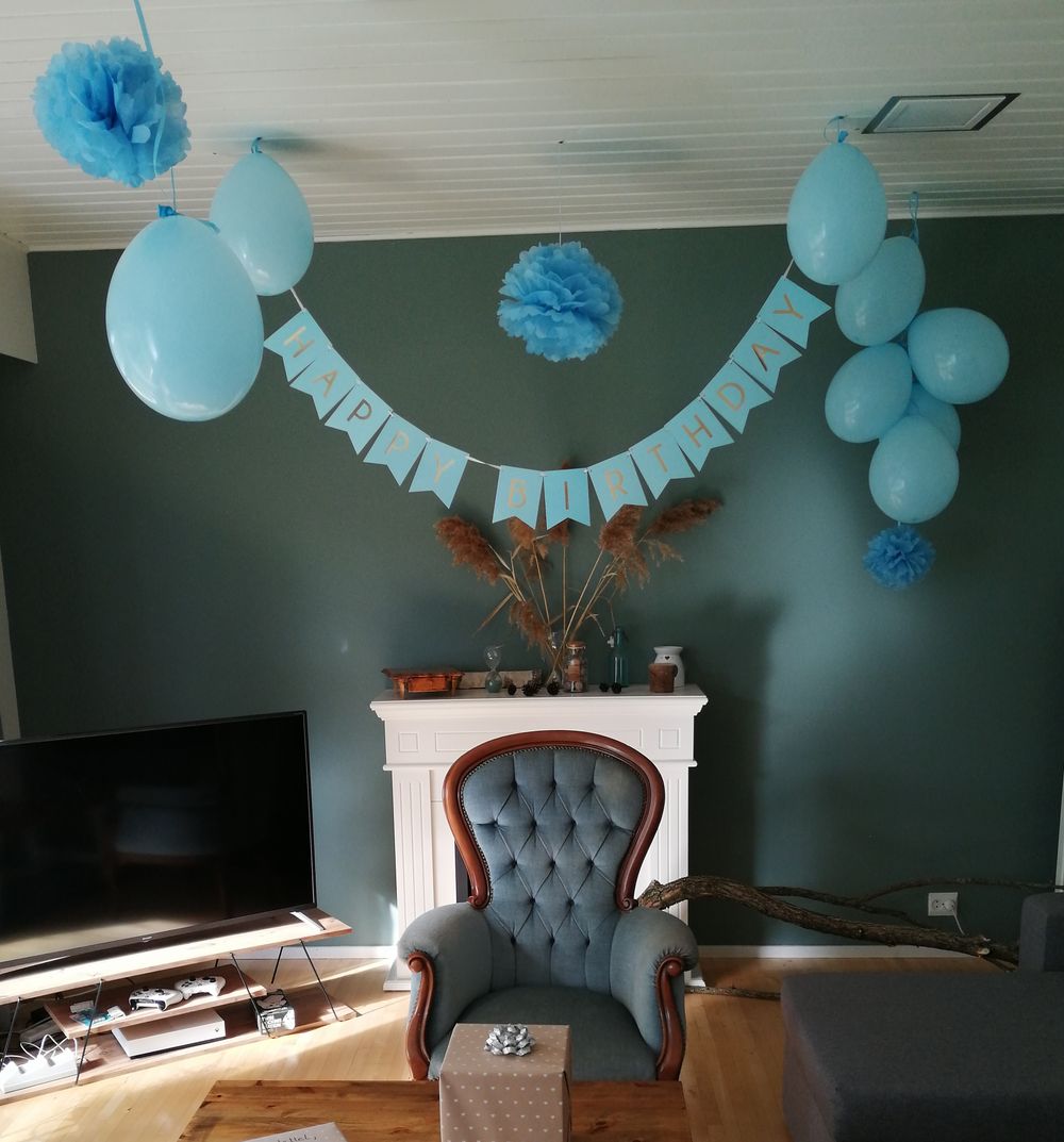 Blå Vimpelguirlande Happy Birthday