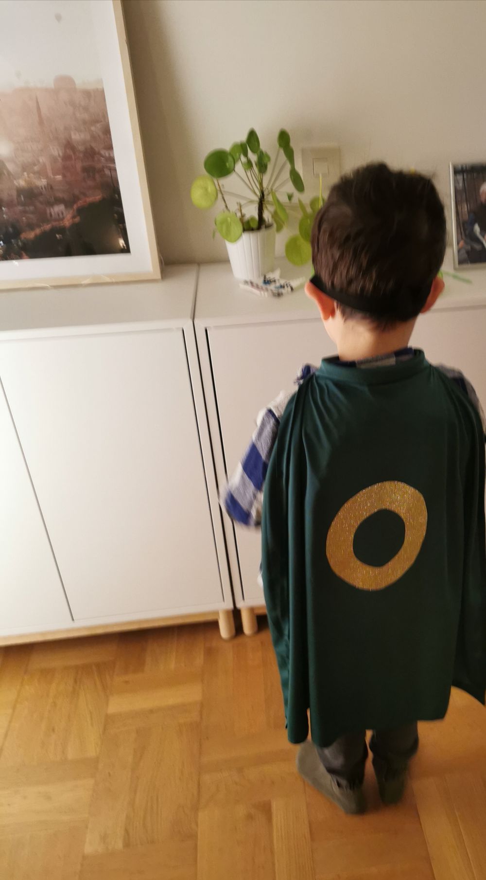 Superhelt Kappe med Maske Grønn Barn