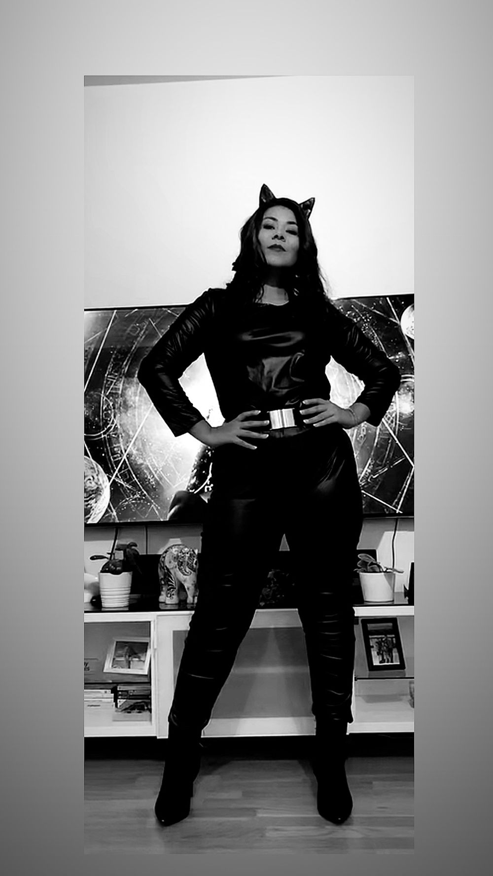 Sort Kat Bodysuit Kostume