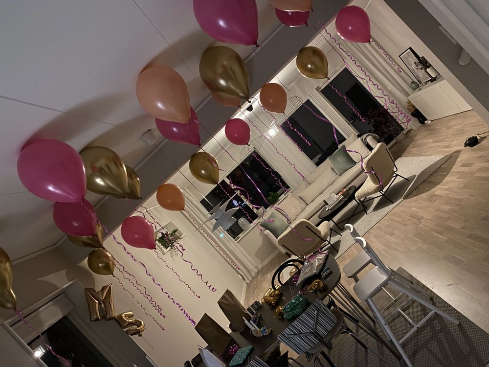 Takballonger Rosa/Guld