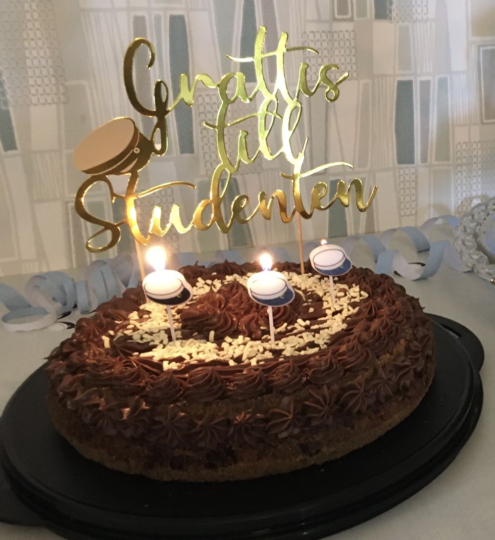 Kakkukoriste Grattis Till Studenten Kulta