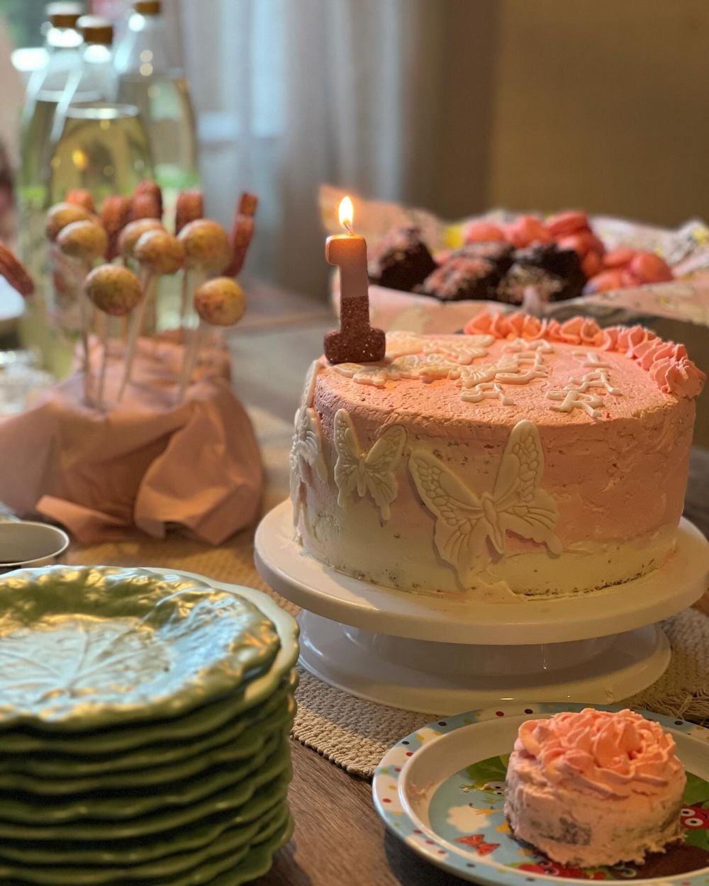 Vaaleanpunainen kakkukynttilä Numero Rosékulta/Glitter