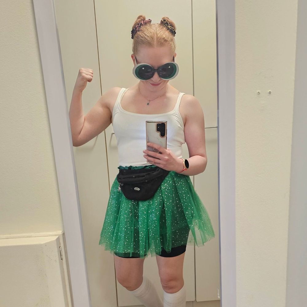 Tummanvihreä Tyllihame Glitterillä