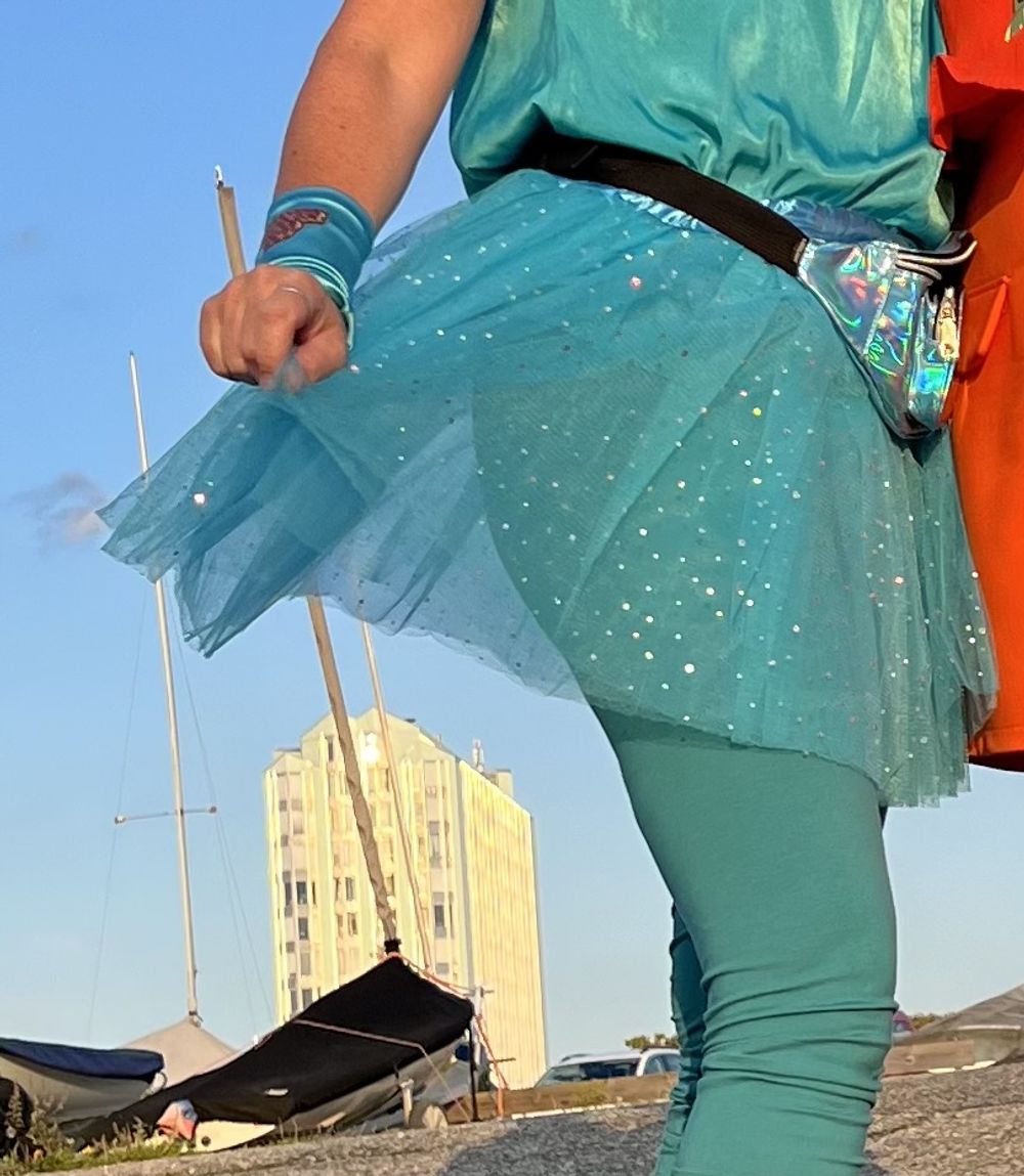 Tyllkjol Glittrande Blå