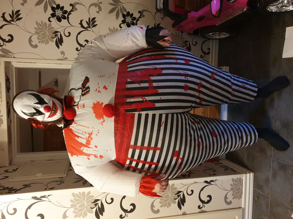 Uppblåsbar Mördarclown Maskeraddräkt