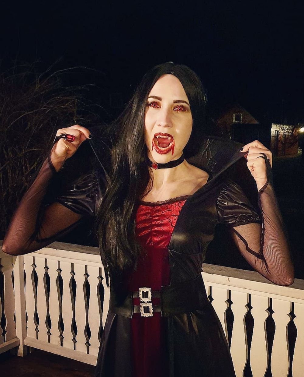Vampyr Rød/Sort Damekostume