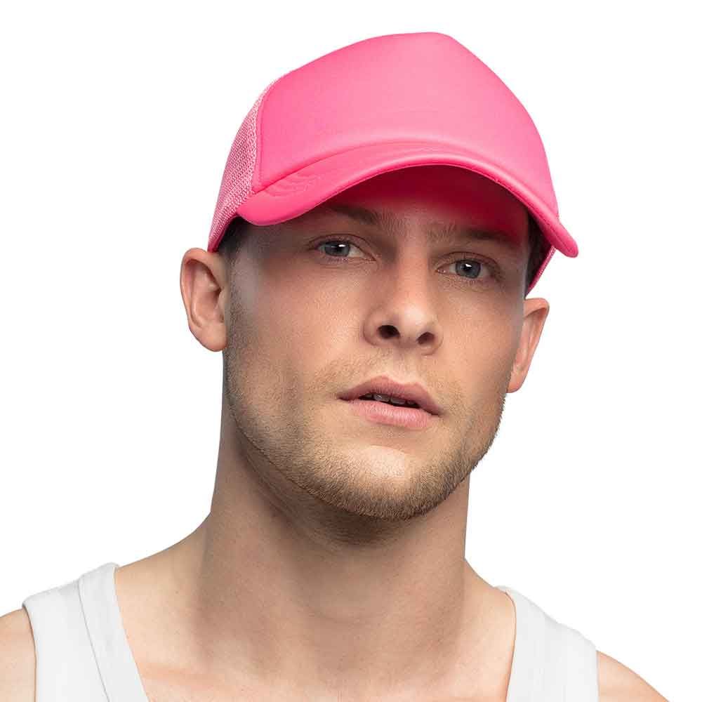 Kasket Neonlyserød
