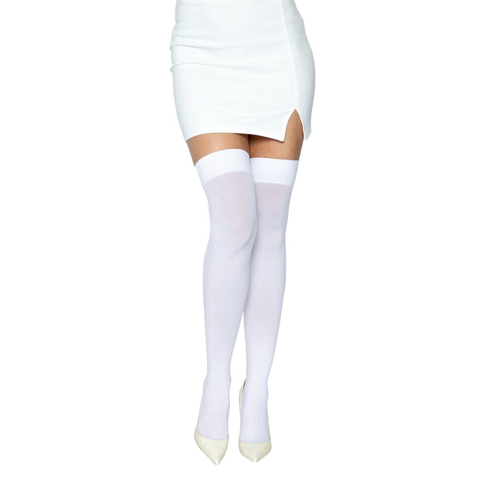 Knestrømper Nylon Hvite Deluxe