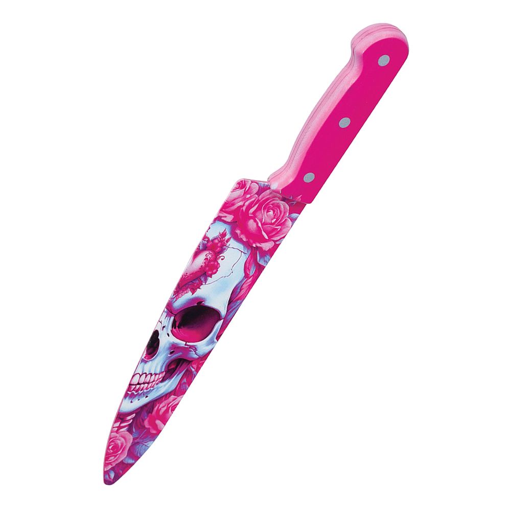 Kniv Dödskalle Rosa