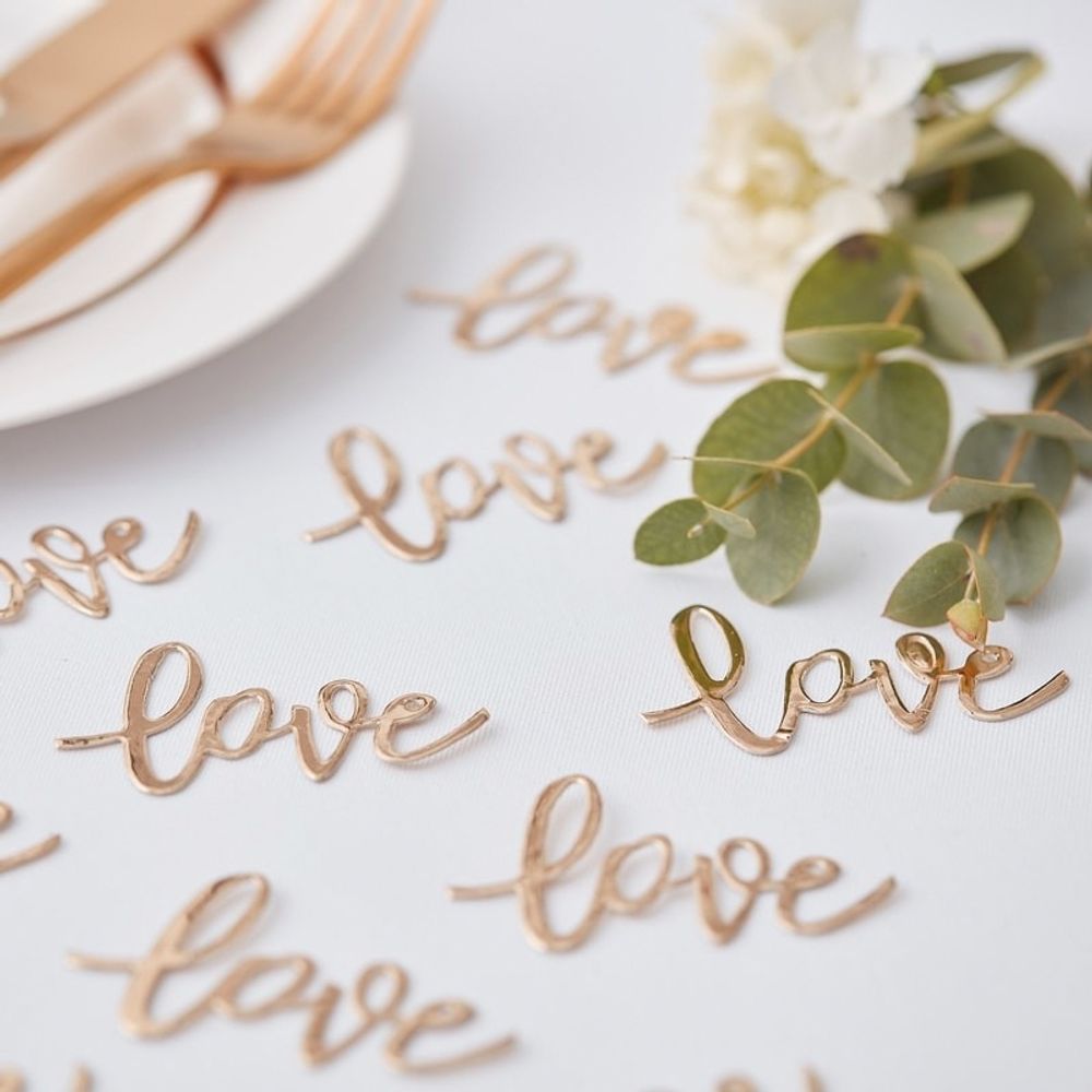Konfetti Love Guld Metallic