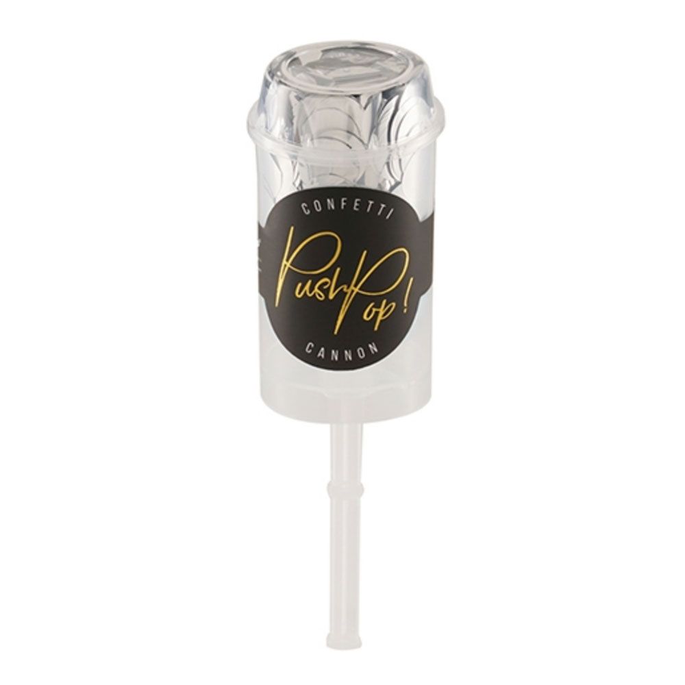 Konfetti Push Pop Sølv Metallic