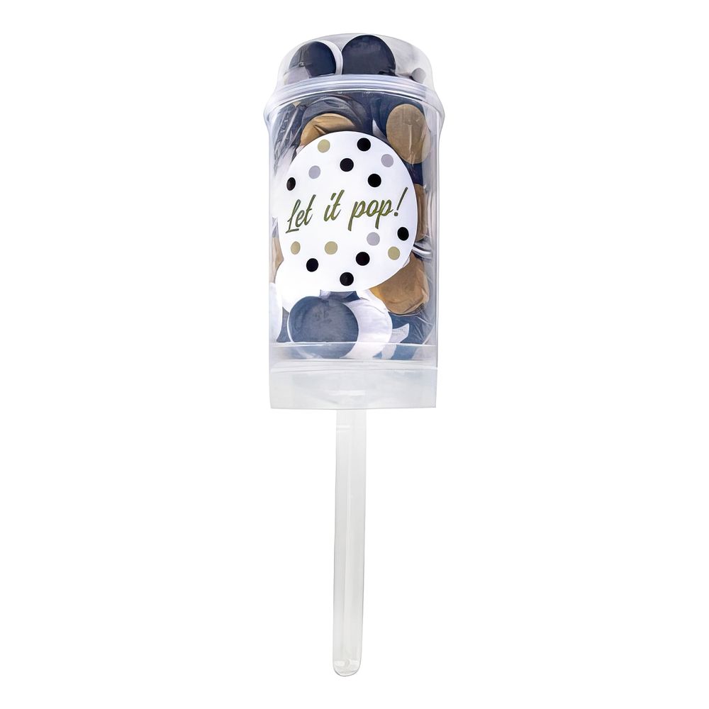 Konfetti Push Pop Musta/Valkoinen/Kulta