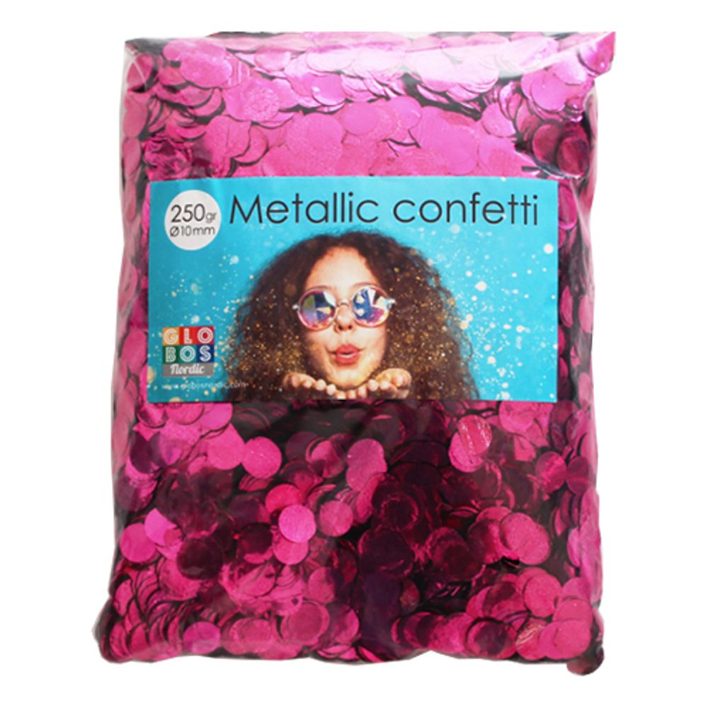 Konfetti Rosa Metallisk Runde