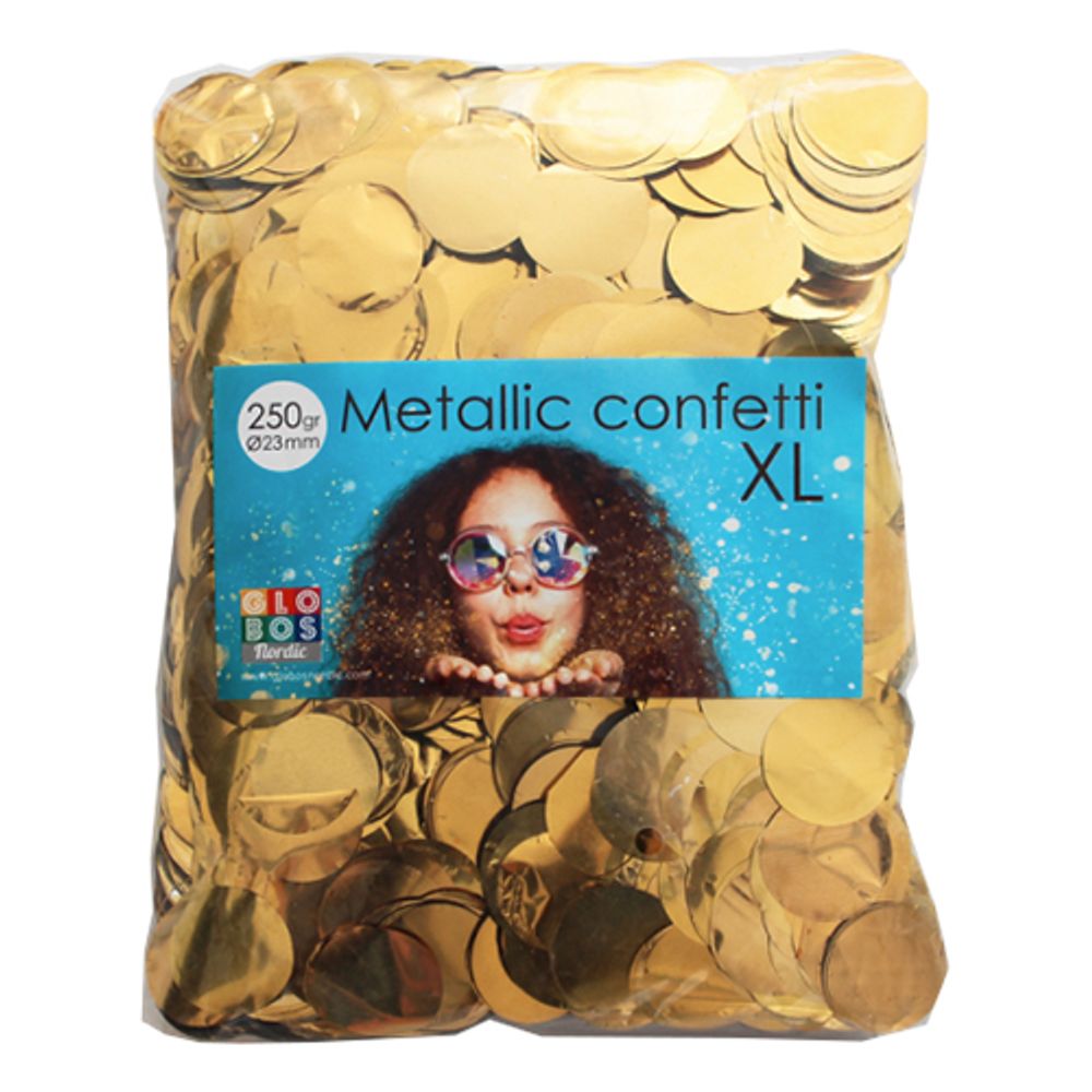 Konfetti Stora Guld Metallic