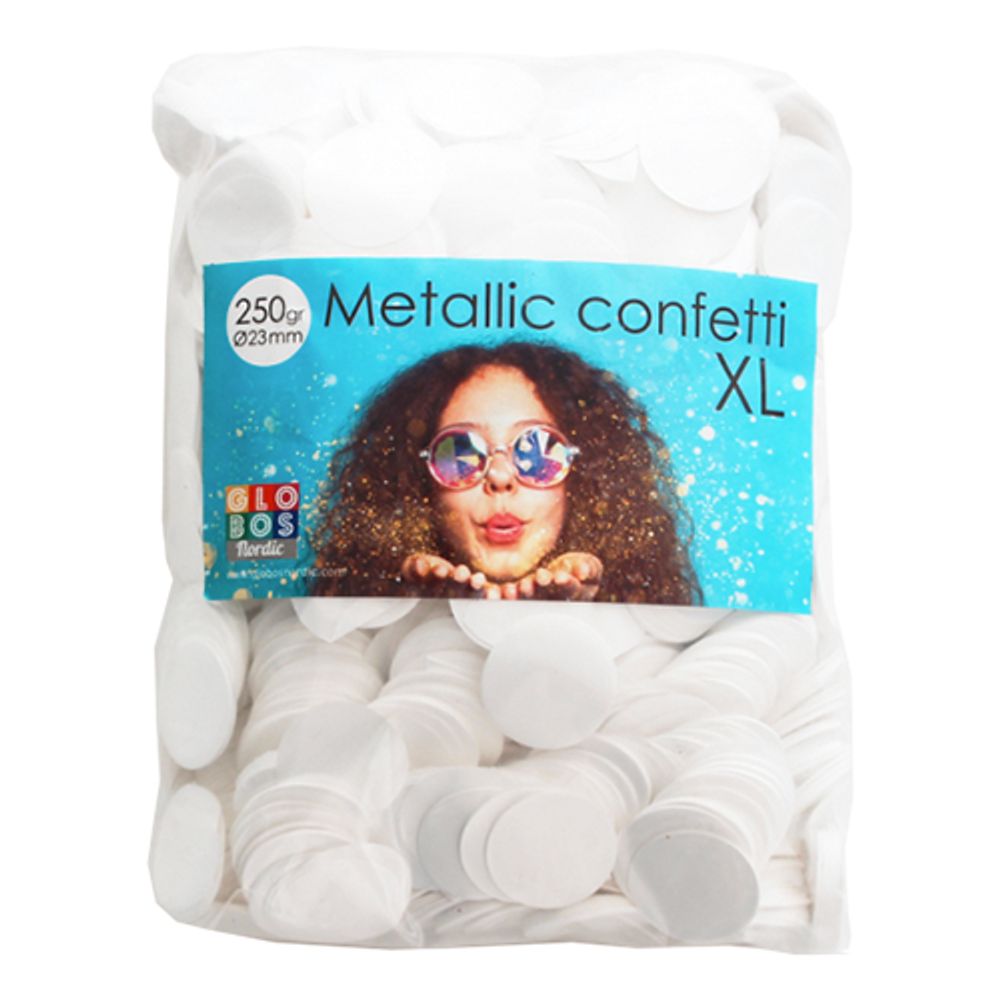 Konfetti Store Hvit Metallisk