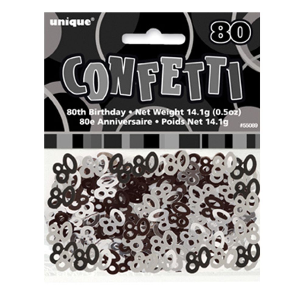 Konfetti Musta/Hopea 80