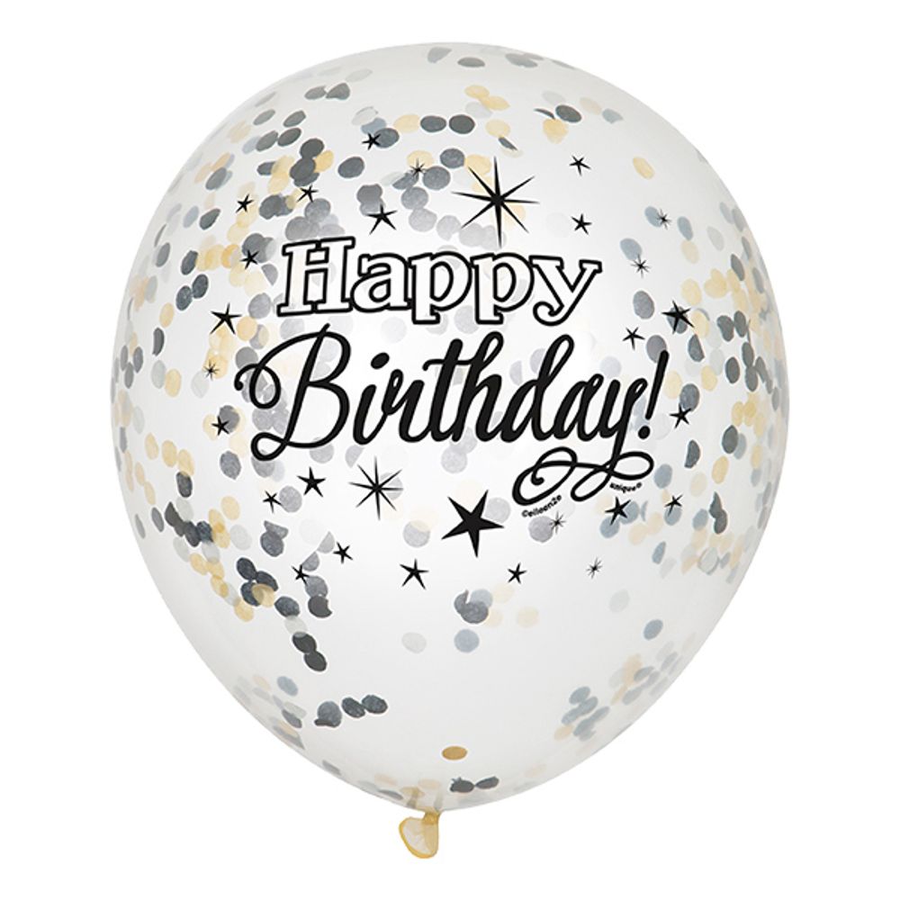 Konfettiballoner Glitter Happy Birthday